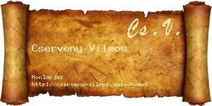 Cserveny Vilmos névjegykártya