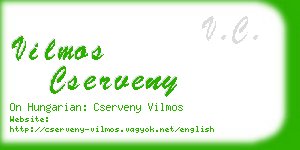 vilmos cserveny business card